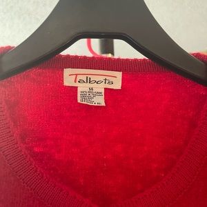 Talbots Red button up sweater jacket.